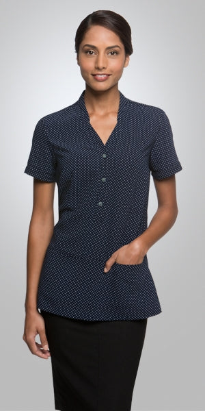 HS2174-EN: City Stretch Sport Tunic S/S Shirt - Navy