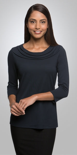 HS2226-ADMIN: Eva Knit 3/4 Top - Charcoal
