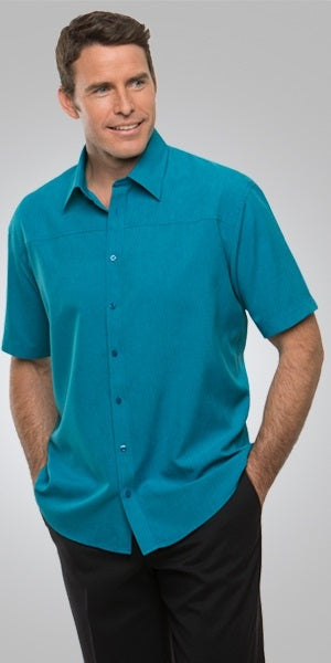 HS4145-LIFESTYLE: Ezylin Mens S/S Shirt - Teal