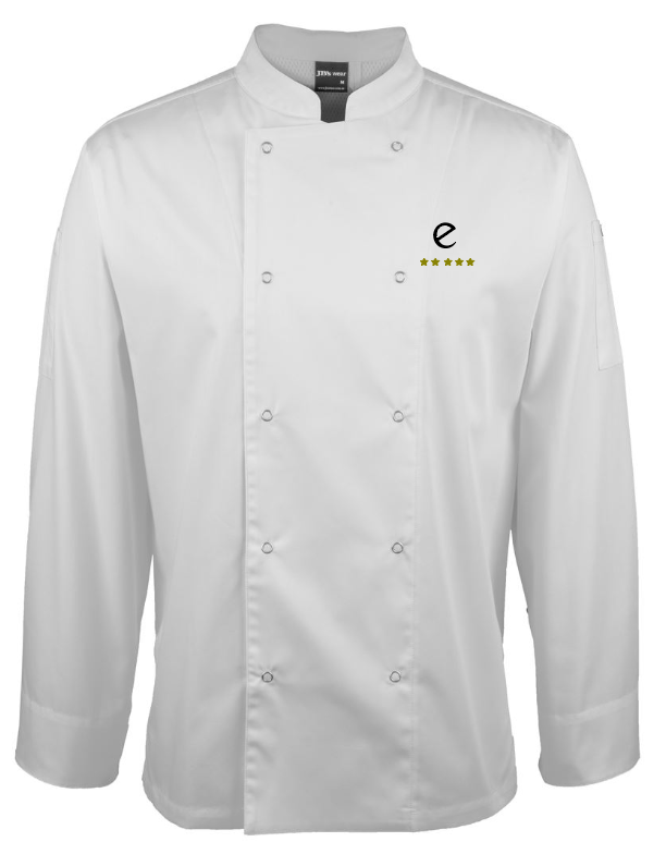 EC-5CJL L/S Snap Button Chefs Jacket (5 Star Logo)