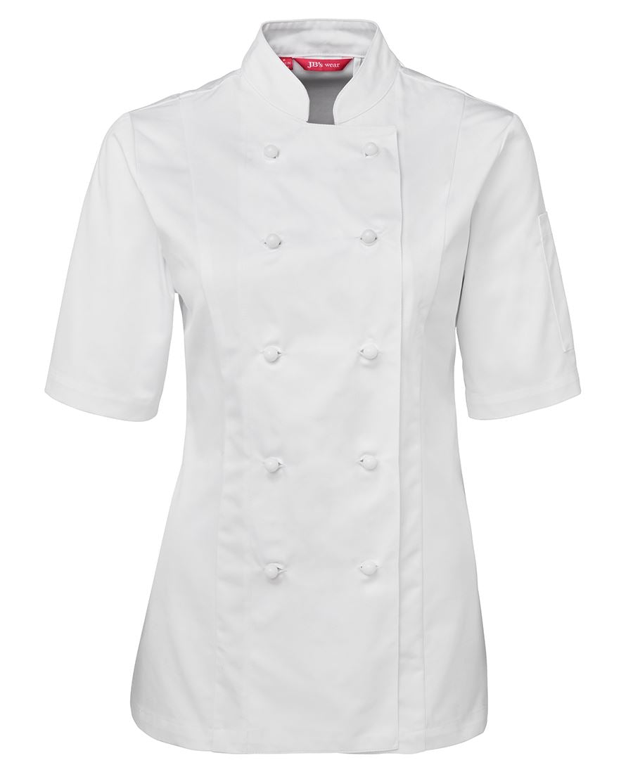 HS5CJ21-HOSPITALITY: LADIES S/S CHEF'S JACKET - WHITE