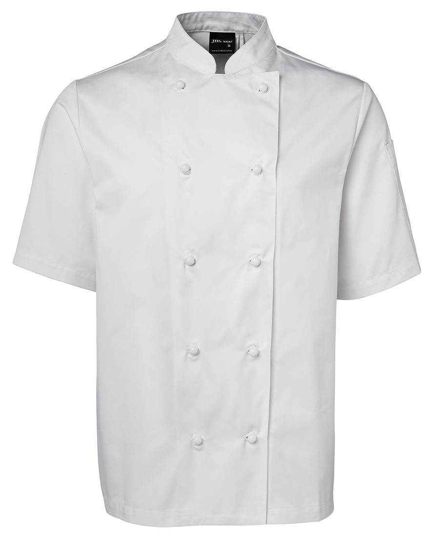 UA-5CJ2 UNISEX CHEFS TUNIC WITH METAL PRESS STUDS - WHITE