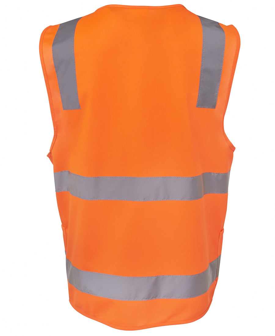HS-6DNSZ HI VIS (D+N) ZIP SAFETY VEST ORANGE
