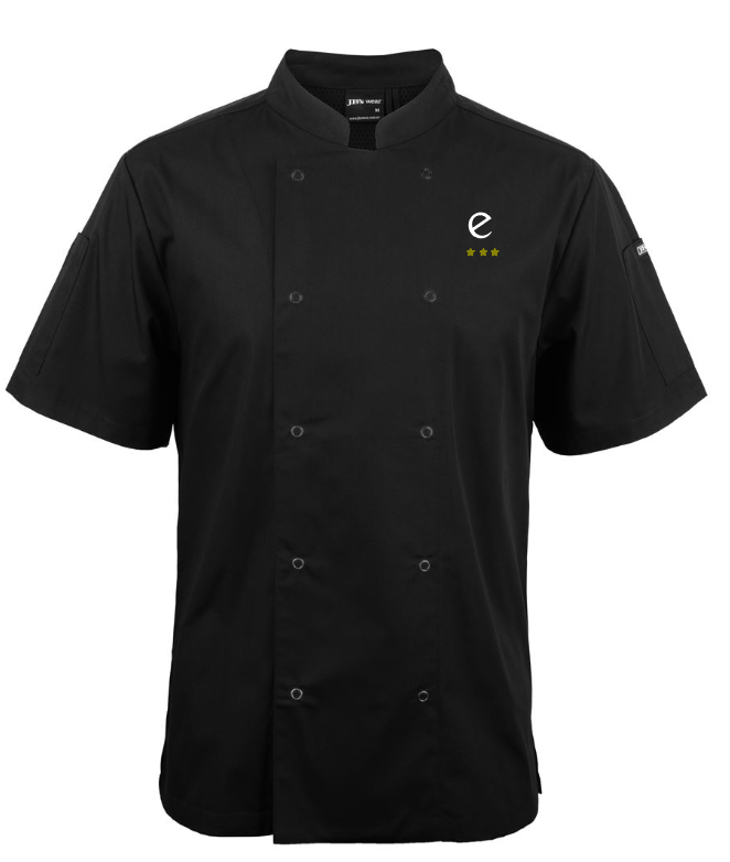 EC-5CJS S/S Snap Button Chefs Jacket (3 Star Logo)