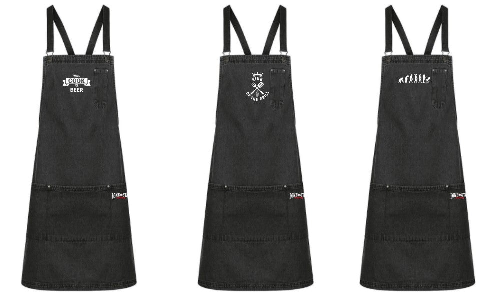 LSRH-A27 - LOUIE APRON STONEWASH BLACK (3 DIFFERENT PRINT-MIX)