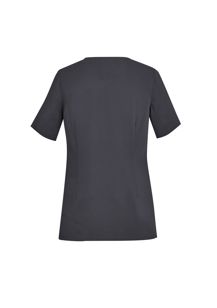 AC-CST942LS Womens Avery Round Neck Scrub Top Charcoal