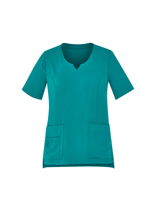 AC-CST942LS Womens Avery Round Neck Scrub Top Teal
