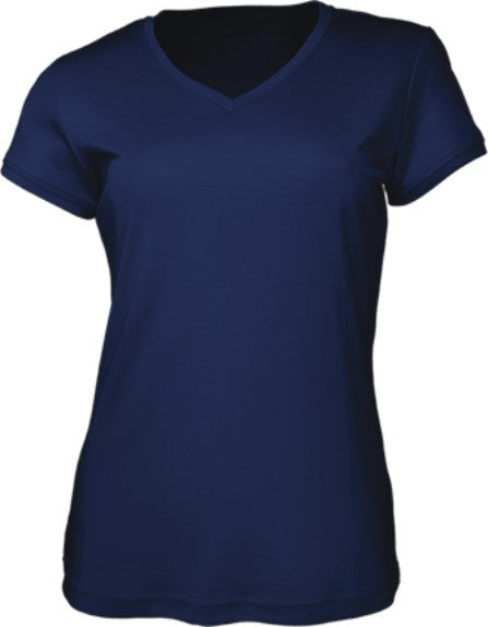 VV-CT1418N LADIES BRUSHED VEE NECK TEE - NAVY