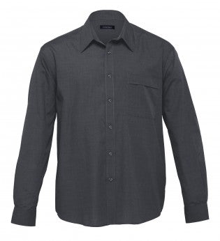 UA-EOEL MENS COTTON BLEND L/SLEEVE SHIRT - SILVER GREY