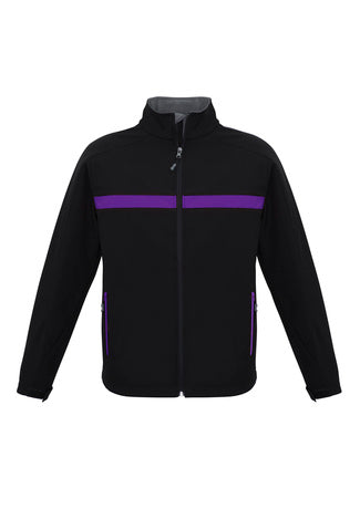 UA-J510 BONDED RIBBED INNERFLEECE CHARGER CONTRAST JACKET - BLACK/PURPLE
