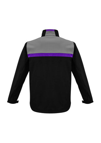 UA-J510 BONDED RIBBED INNERFLEECE CHARGER CONTRAST JACKET - BLACK/PURPLE