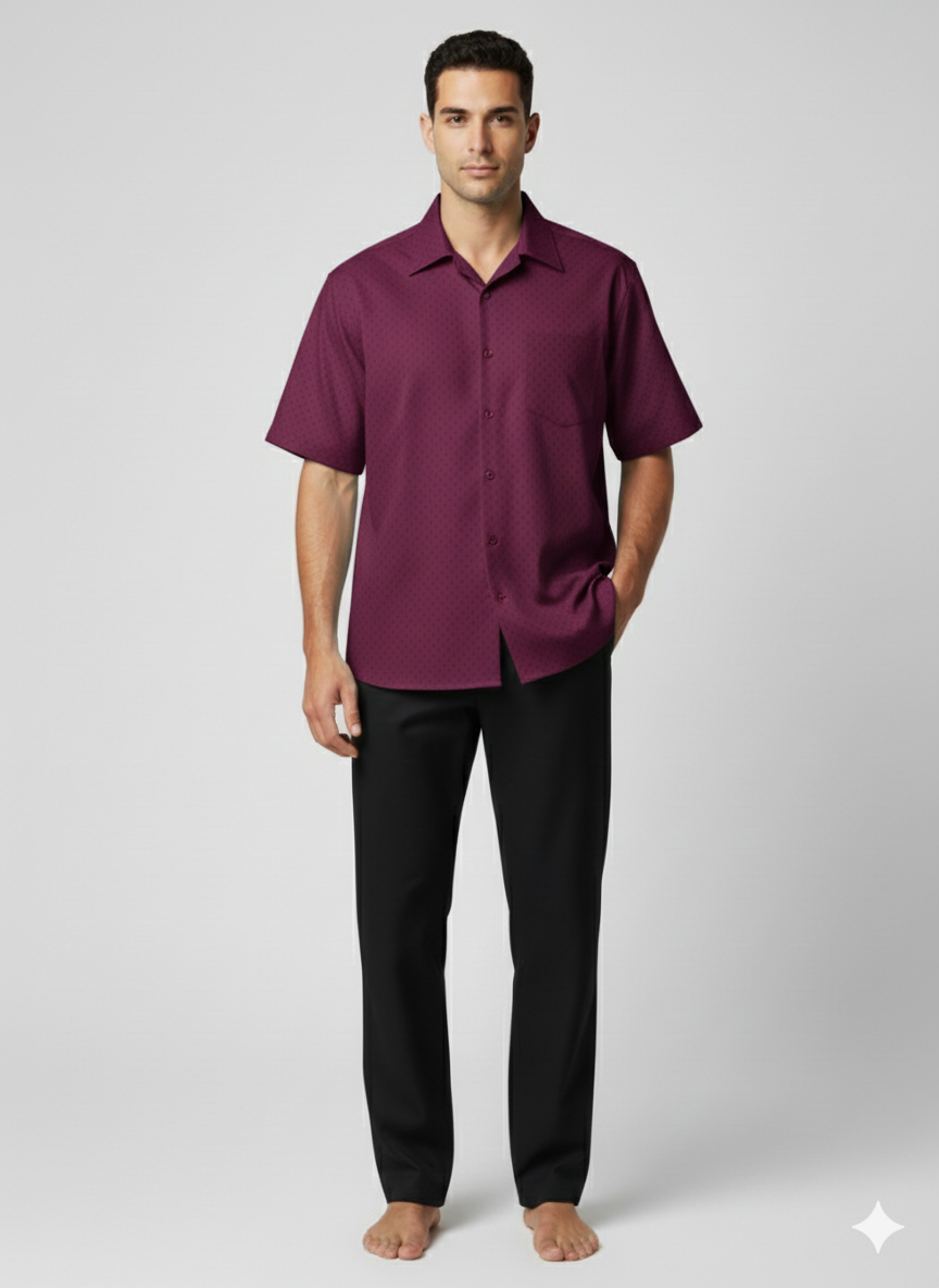 NEXIAAC001 - MEN’S CLASSIC CARE SHIRT PLUM