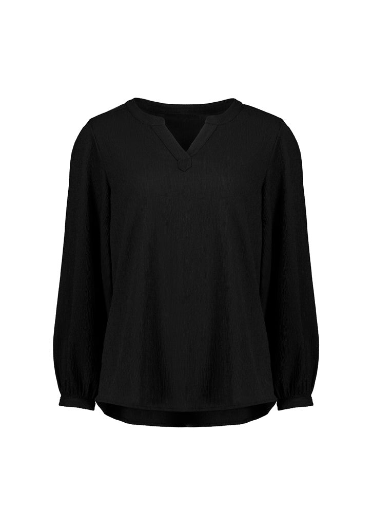 RU568LL - Womens Ruche Long Sleeve Blouse