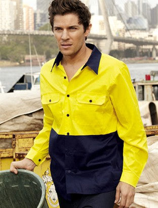 VV-SS1013YN HI-VIS COTTON TWILL SHIRT L