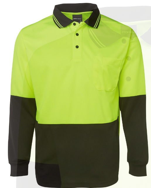 6HVPL - HI VIS L/S TRADITIONAL POLO