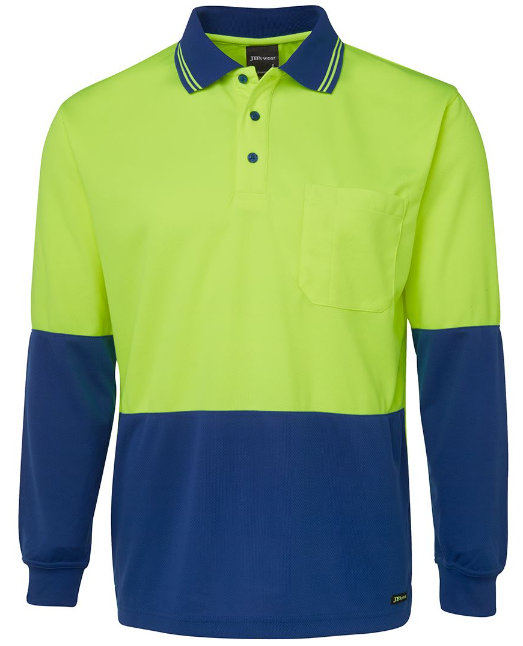 6HVPL - HI VIS L/S TRADITIONAL POLO