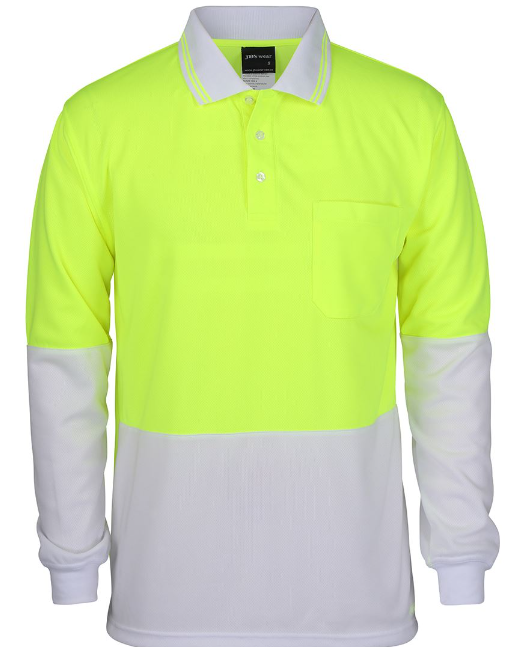 6HVPL - HI VIS L/S TRADITIONAL POLO