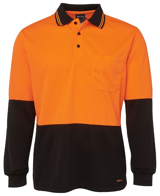 6HVPL - HI VIS L/S TRADITIONAL POLO
