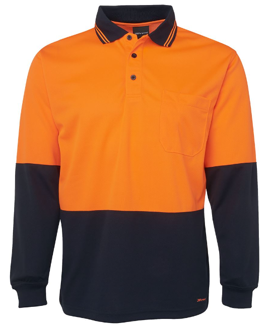 6HVPL - HI VIS L/S TRADITIONAL POLO
