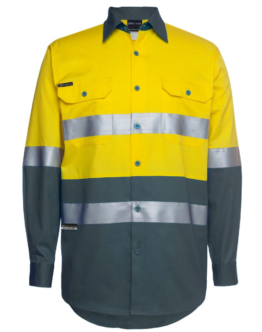 6DNWL - HI VIS L/S (D+N) 150G WORK SHIRT