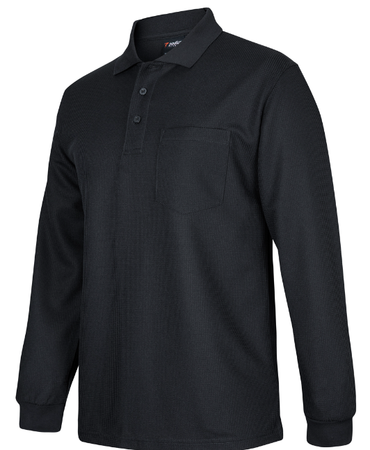 7WPL - PODIUM L/S WAFFLE POCKET POLO
