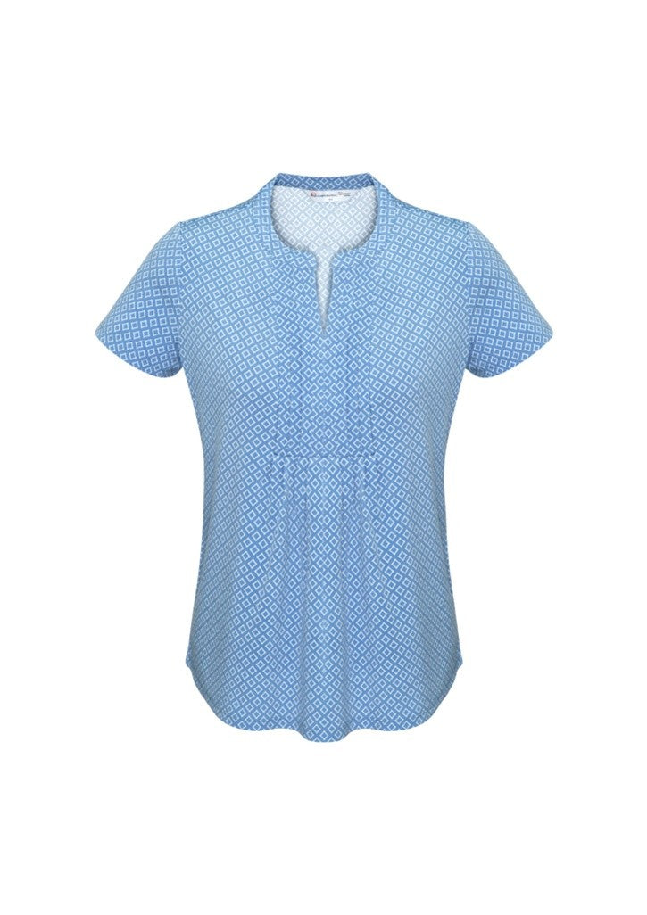 AC42812 Advatex Ladies Ella Diamond Pleat Knit Top Blue