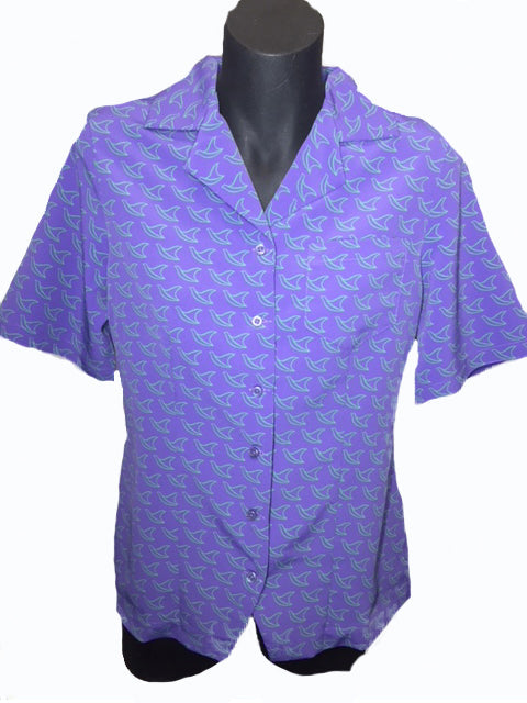 UA-LDOVES LADIES SHAPED HEM OVER BLOUSE - LILAC