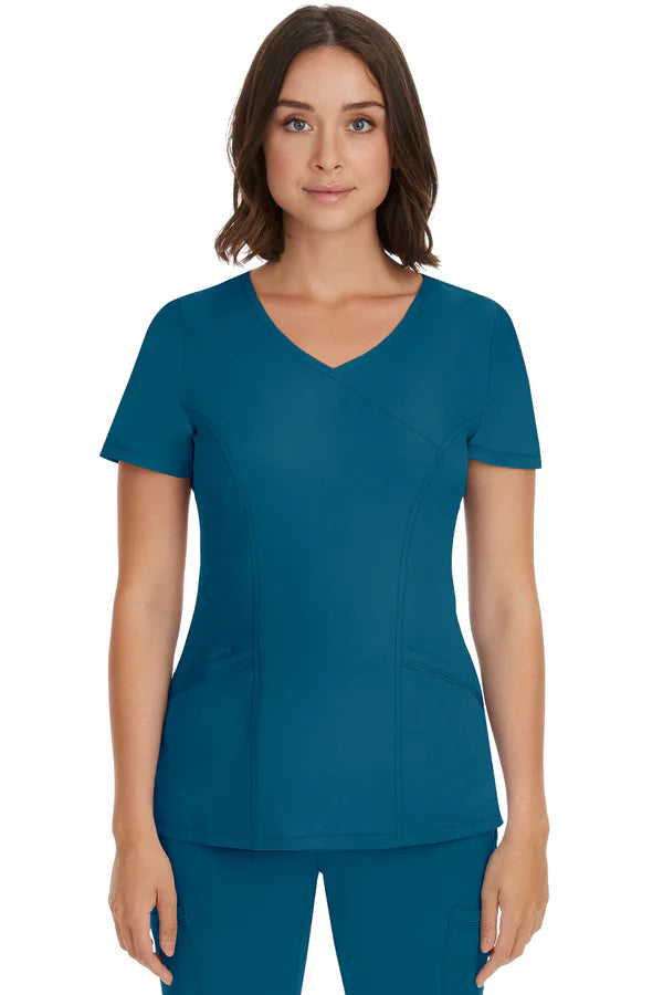 AC-2525 Ladies Madison Scrub Top Caribbean