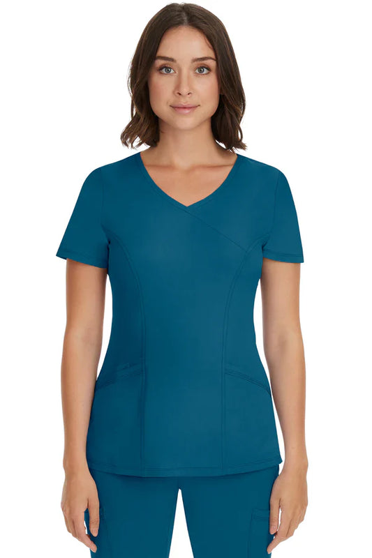 AC-2525 Ladies Madison Scrub Top Caribbean