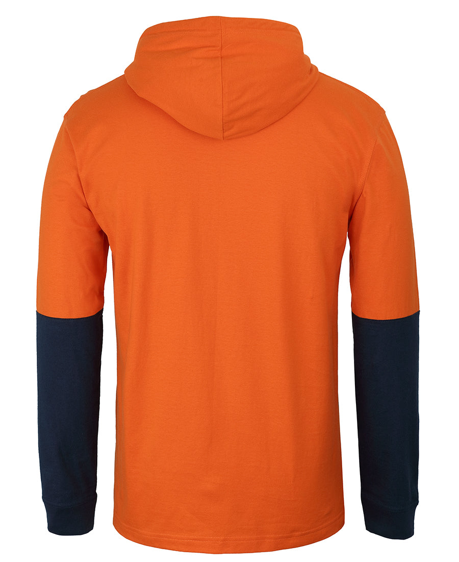 6HCTL - HI VIS L/S COTTON TEE WITH HOOD