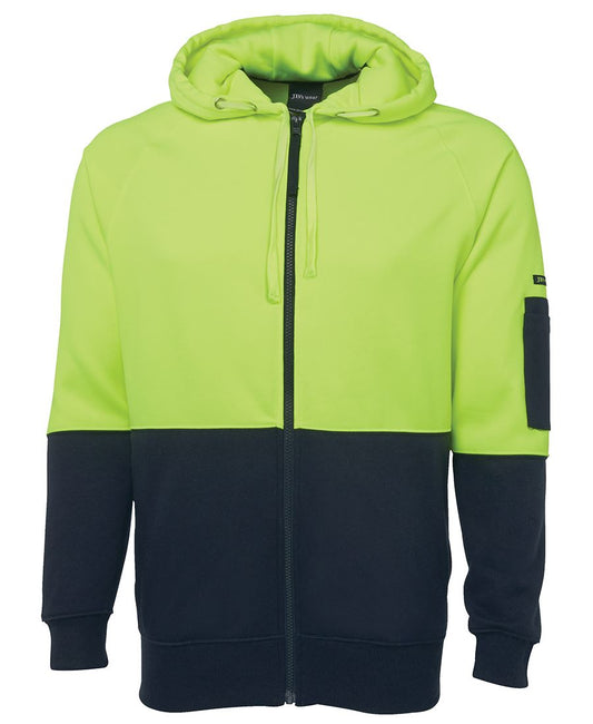 6HVH - HI VIS FULL ZIP FLEECY HOODIE