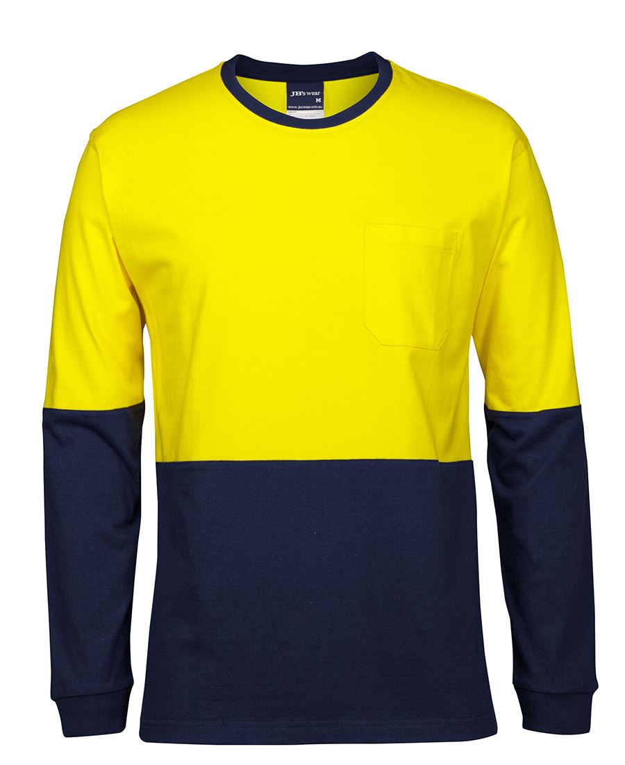 6HVTN - HI VIS L/S CREW NECK COTTON T-SHIRT