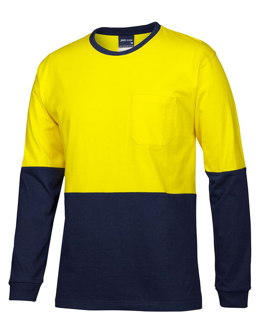 6HVTN - HI VIS L/S CREW NECK COTTON T-SHIRT