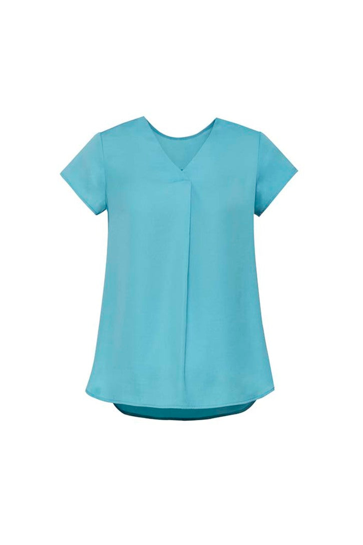 RB967LS - WOMENS KAYLA V-NECK PLEAT BLOUSE