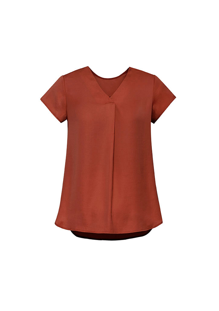 RB967LS - WOMENS KAYLA V-NECK PLEAT BLOUSE