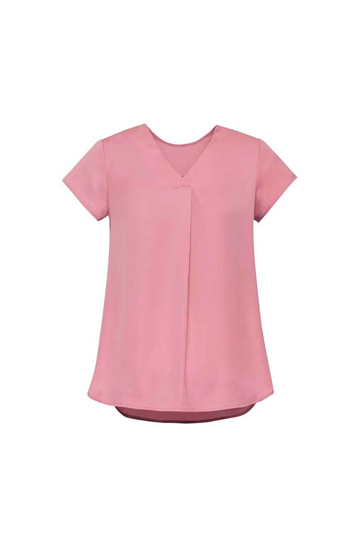 RB967LS - WOMENS KAYLA V-NECK PLEAT BLOUSE