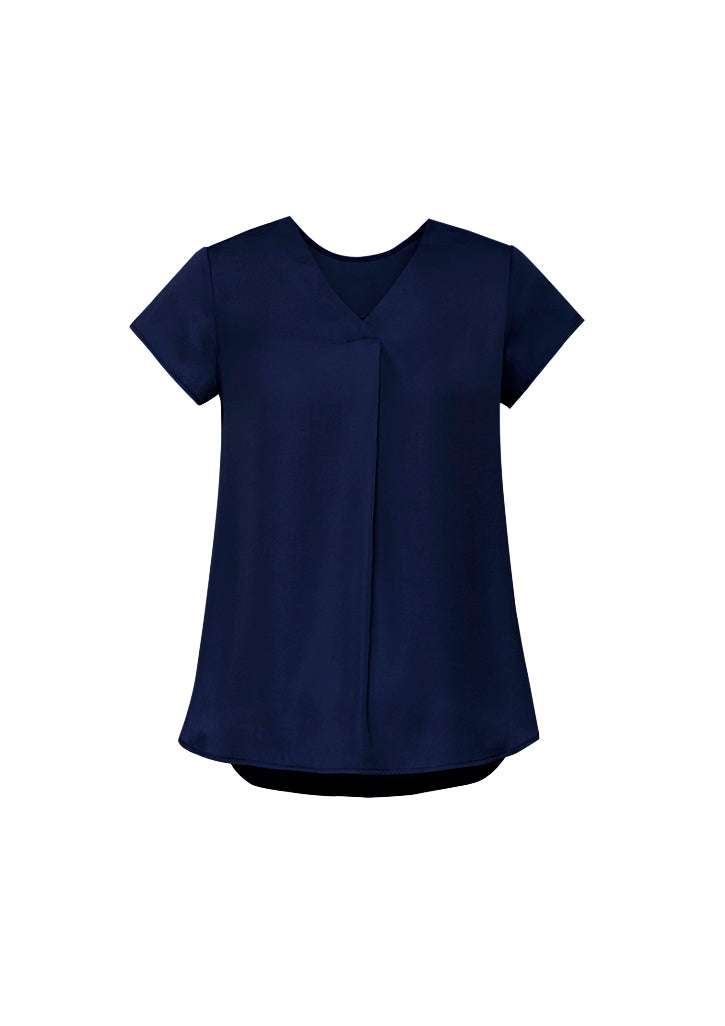RB967LS - WOMENS KAYLA V-NECK PLEAT BLOUSE