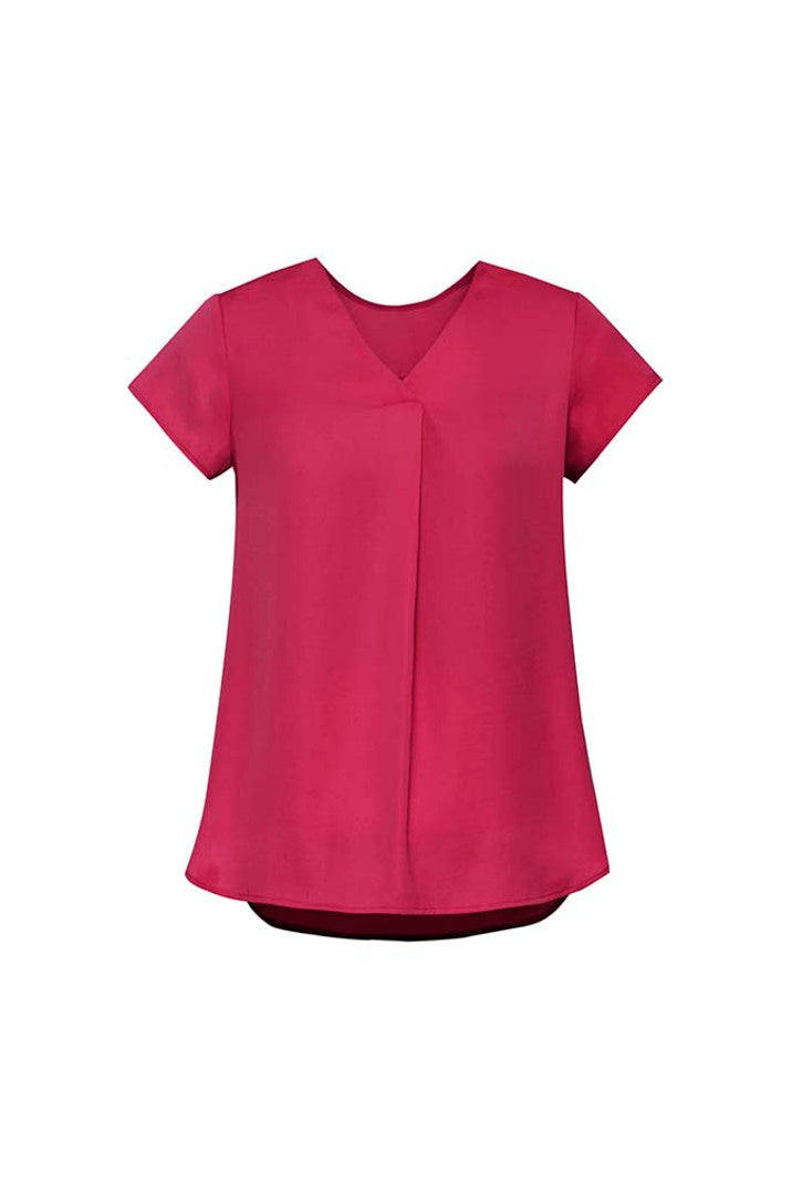 RB967LS - WOMENS KAYLA V-NECK PLEAT BLOUSE