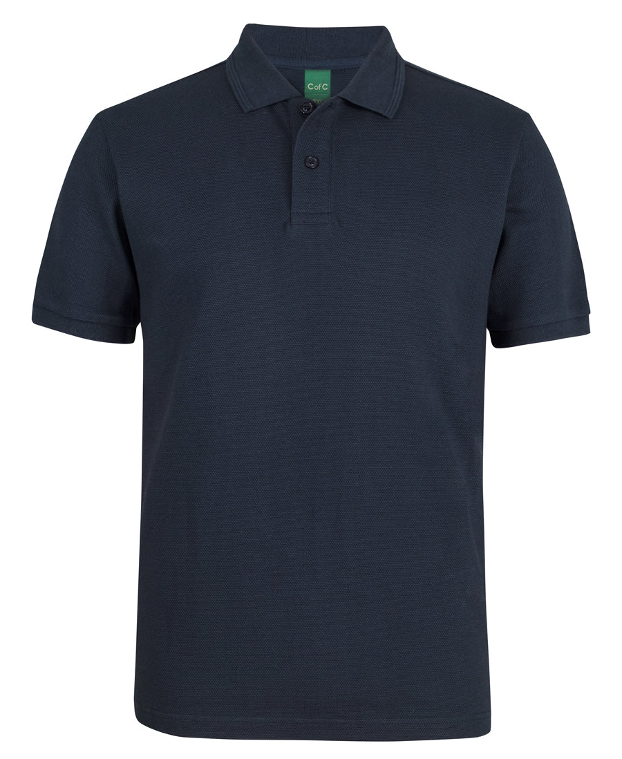 CPS-2PCS C of C 320g Popcorn Cotton Polo Navy