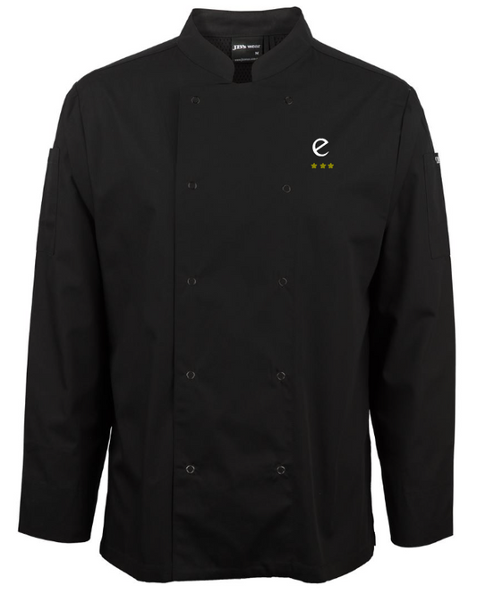 EC-5CJL L/S Snap Button Chefs Jacket (3 Star Logo)