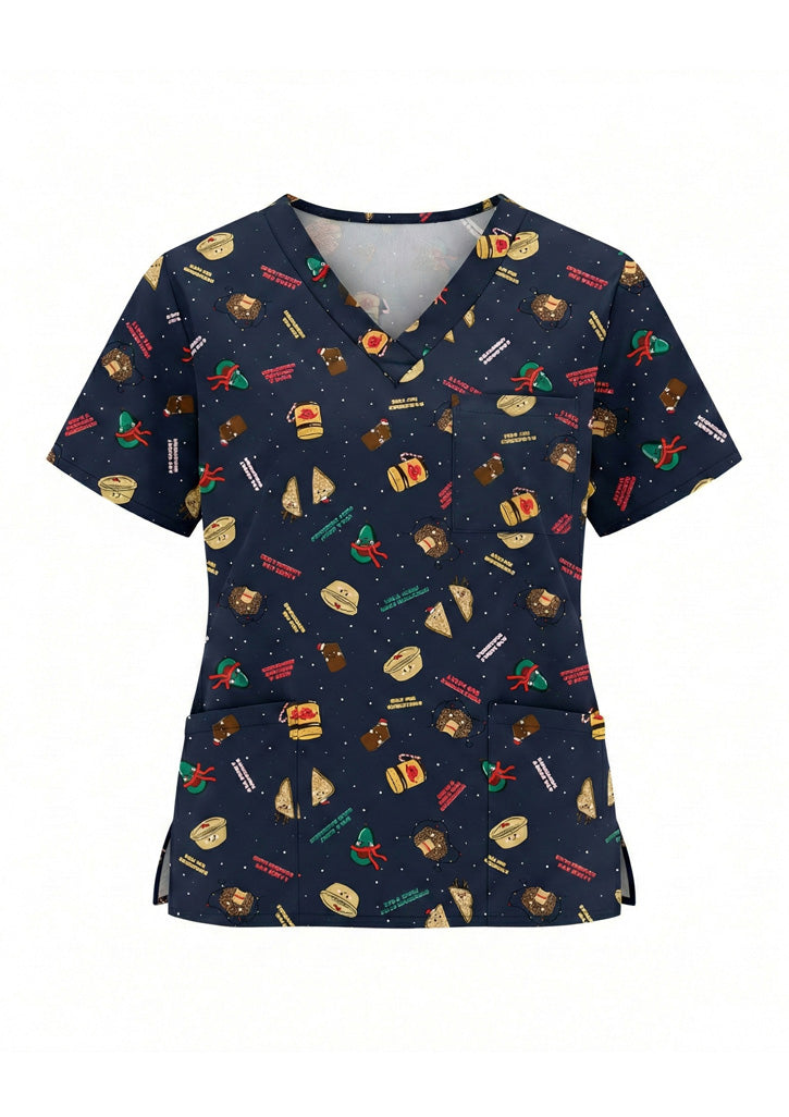 C603U - Unisex Christmas Scrub Top