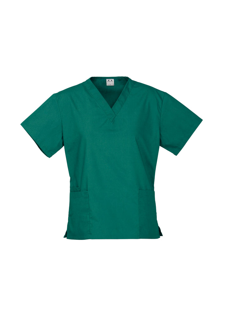 LS-H10622 LADIES SCRUB TOP - HUNTER GREEN