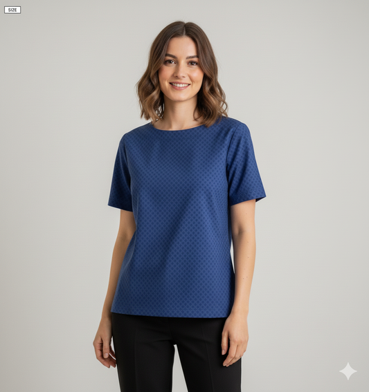 NEXIAAC005 - WOMEN’S BOAT NECK TUNIC DARK BLUE