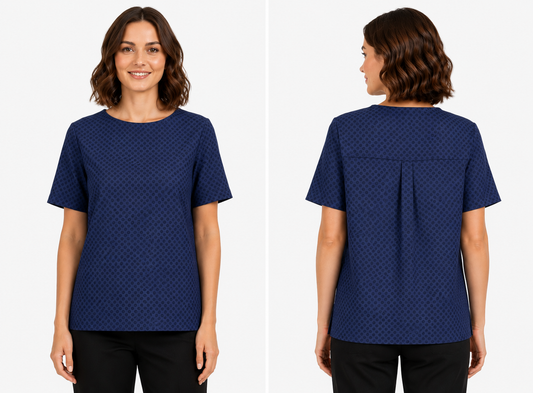 NEXIAAC005 - WOMEN’S BOAT NECK TUNIC DARK BLUE
