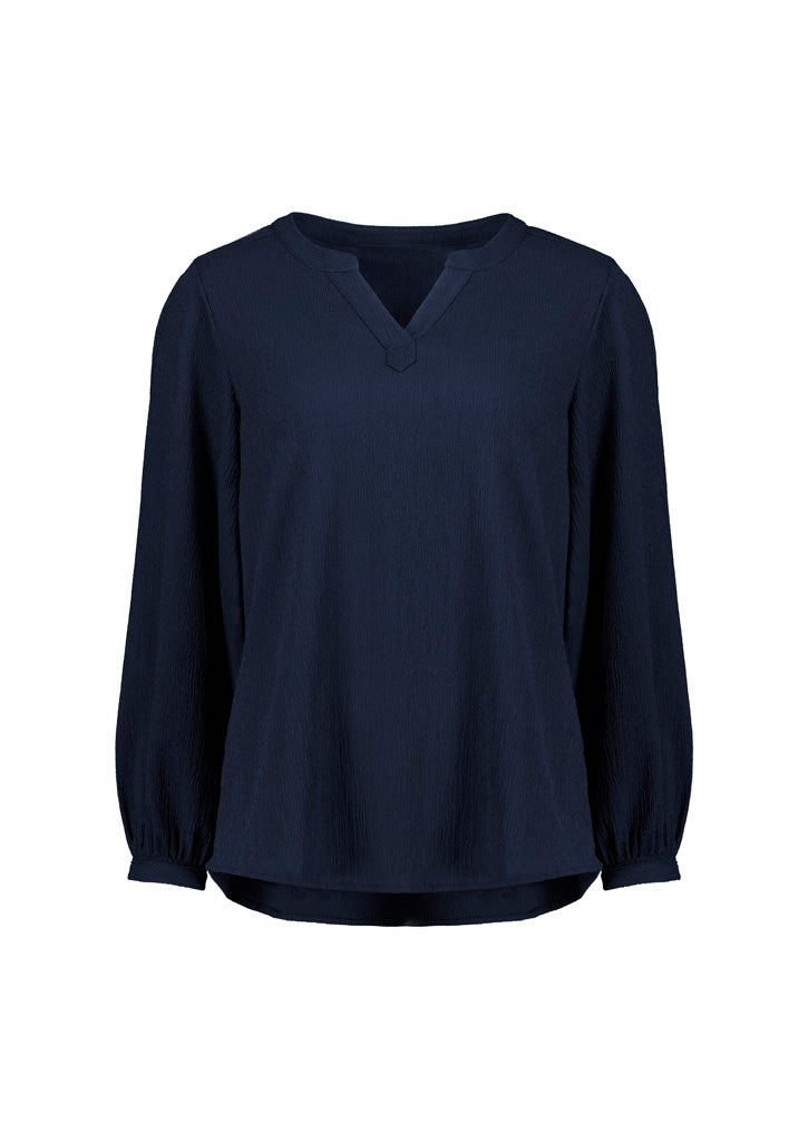 RU568LL - Womens Ruche Long Sleeve Blouse