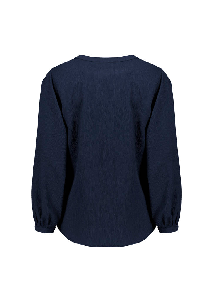 RU568LL - Womens Ruche Long Sleeve Blouse