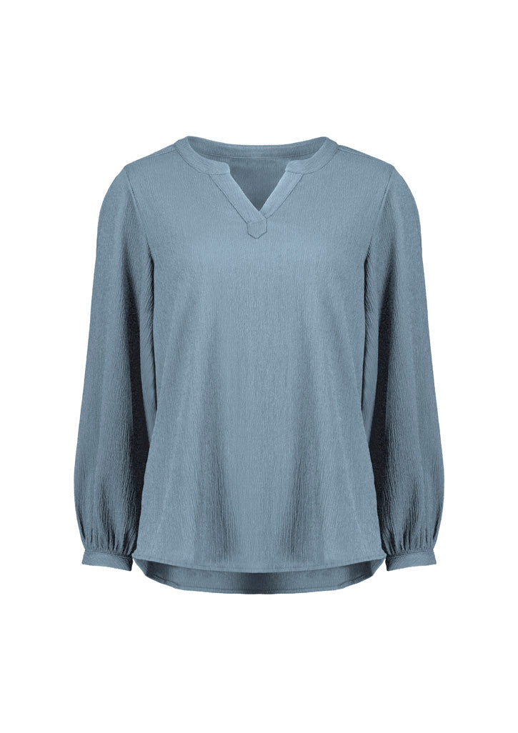 RU568LL - Womens Ruche Long Sleeve Blouse
