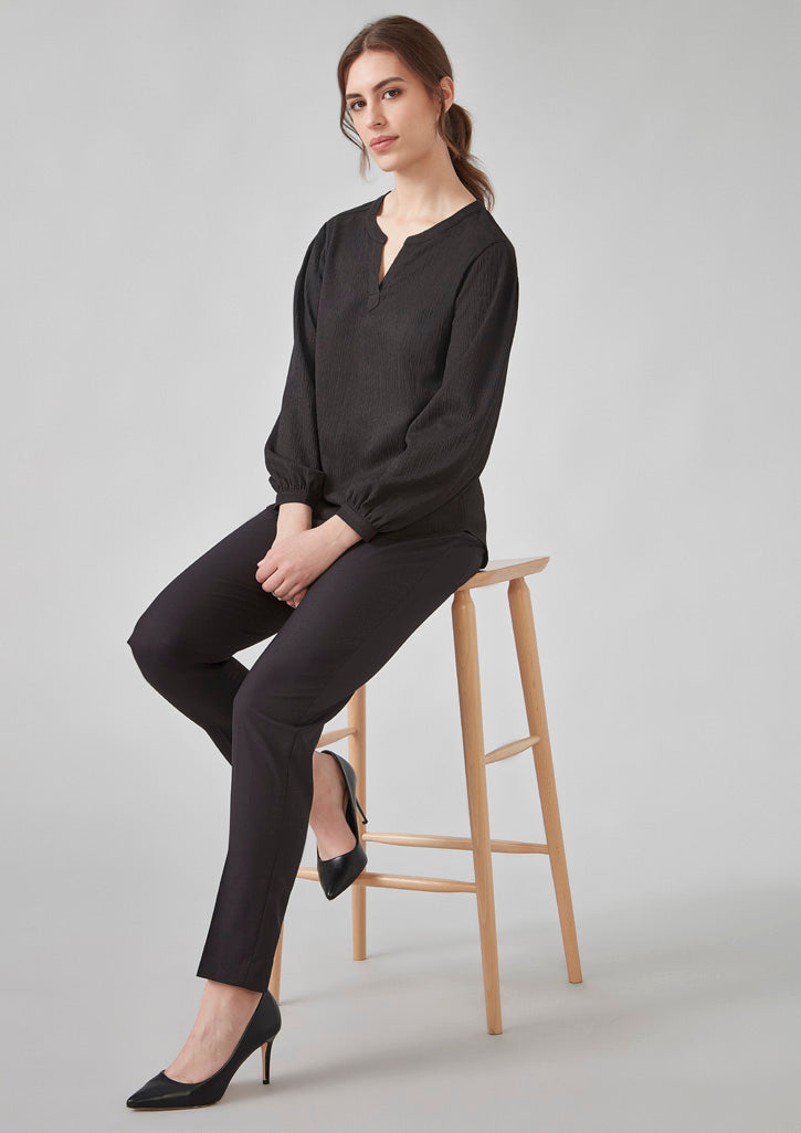 RU568LL - Womens Ruche Long Sleeve Blouse