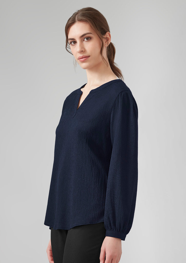 RU568LL - Womens Ruche Long Sleeve Blouse