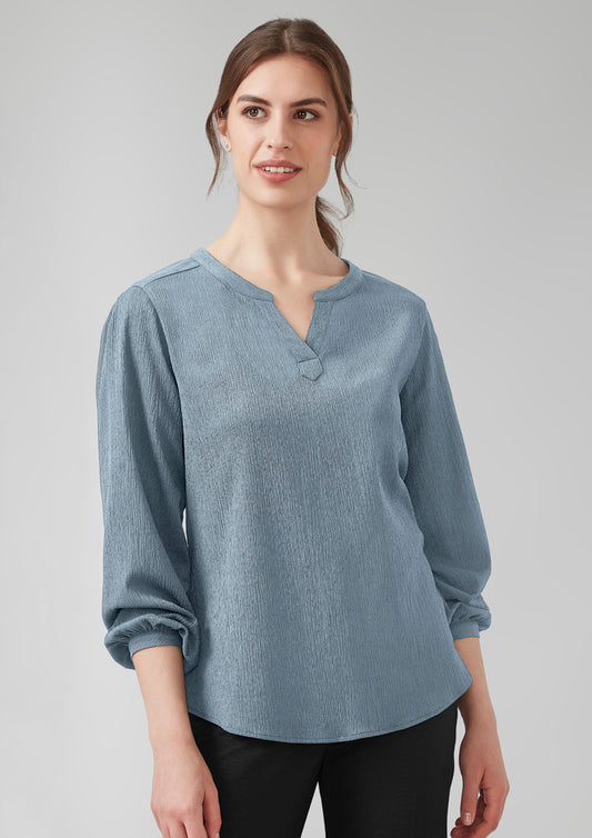 RU568LL - Womens Ruche Long Sleeve Blouse